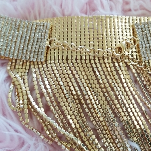 Dolls kill gold rhinestone chain choker - Picture 6 of 7